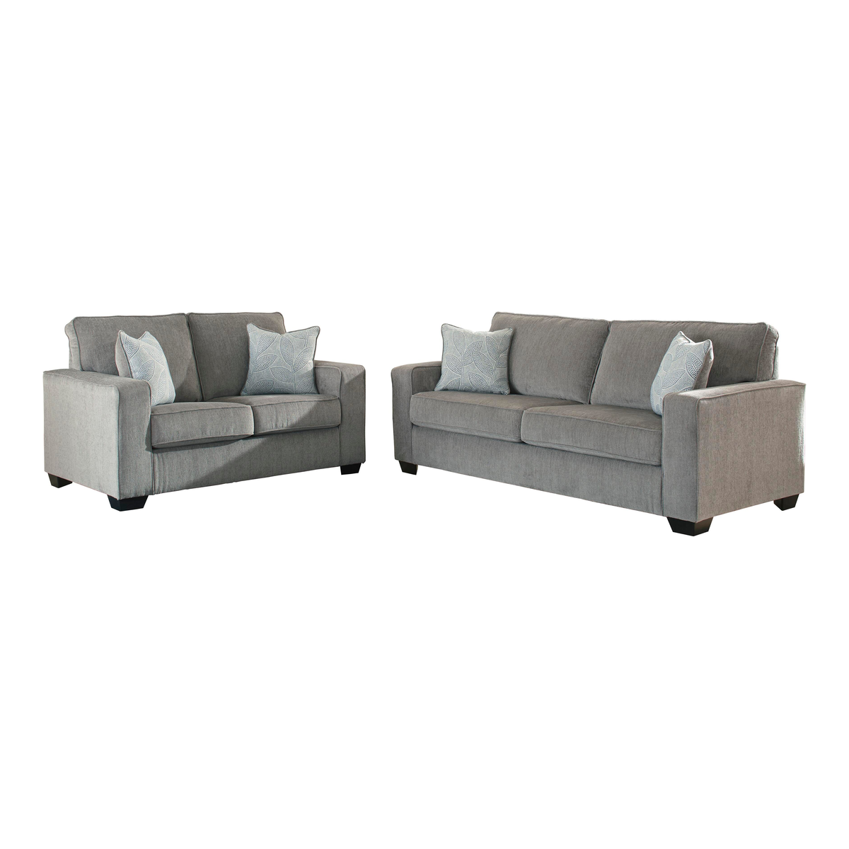 Altari Sofa and Loveseat in Alloy