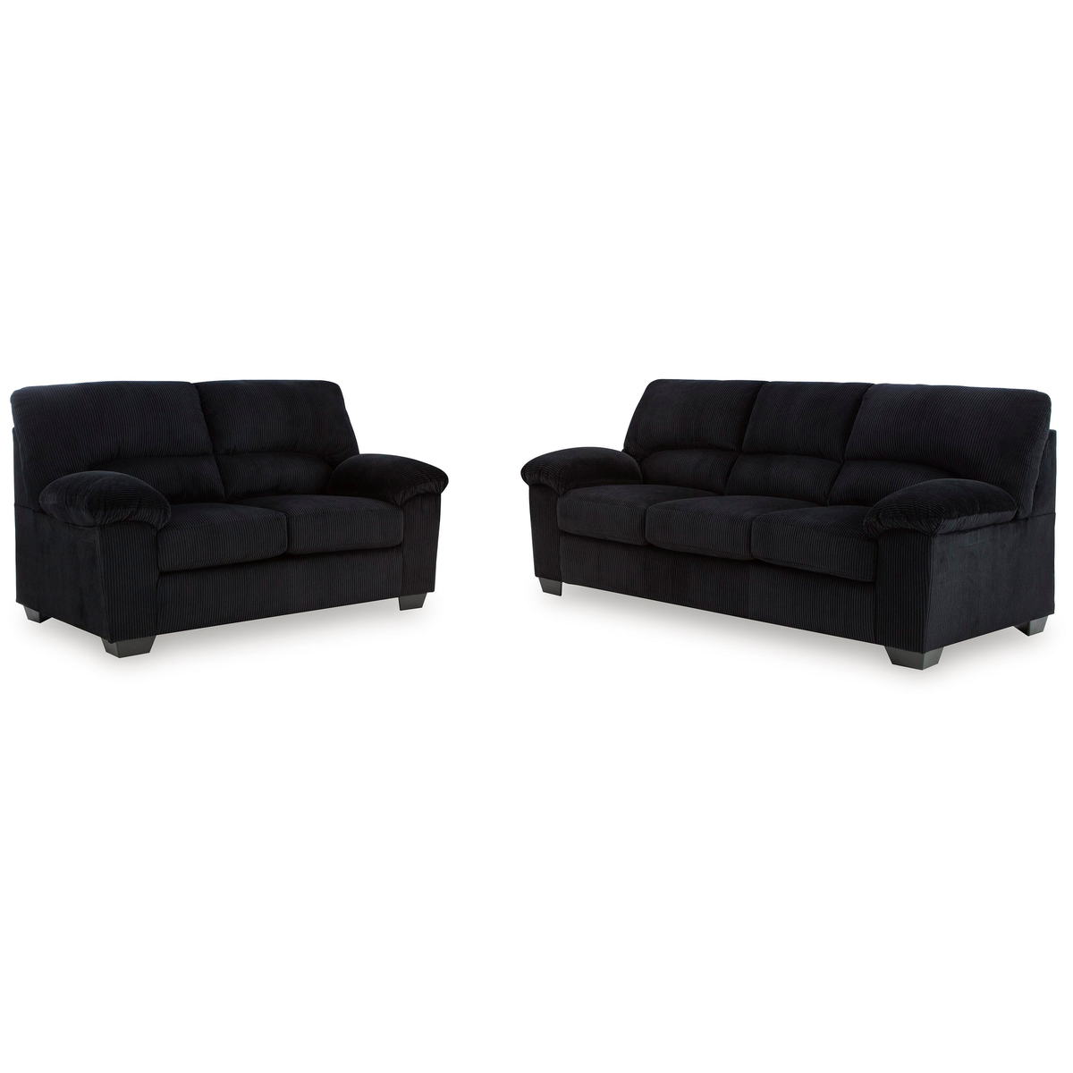 SimpleJoy Sofa and Loveseat in Onyx