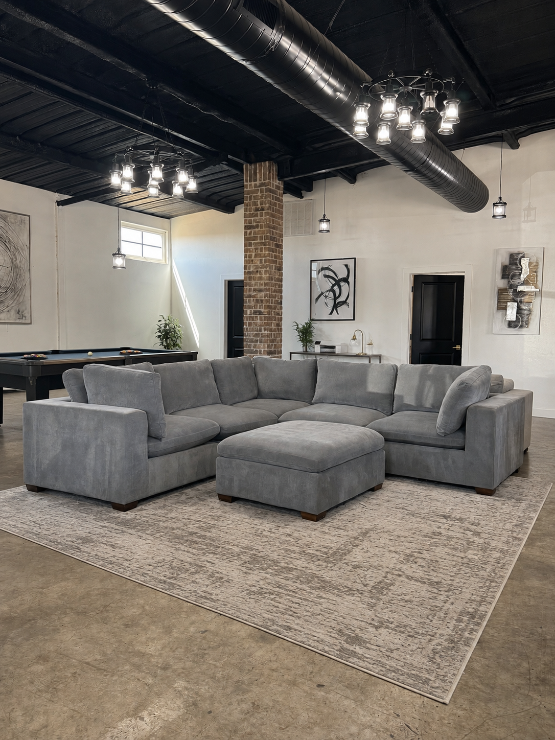 Thomasville Lowell 6-Piece Modular Sectional — Dark Grey