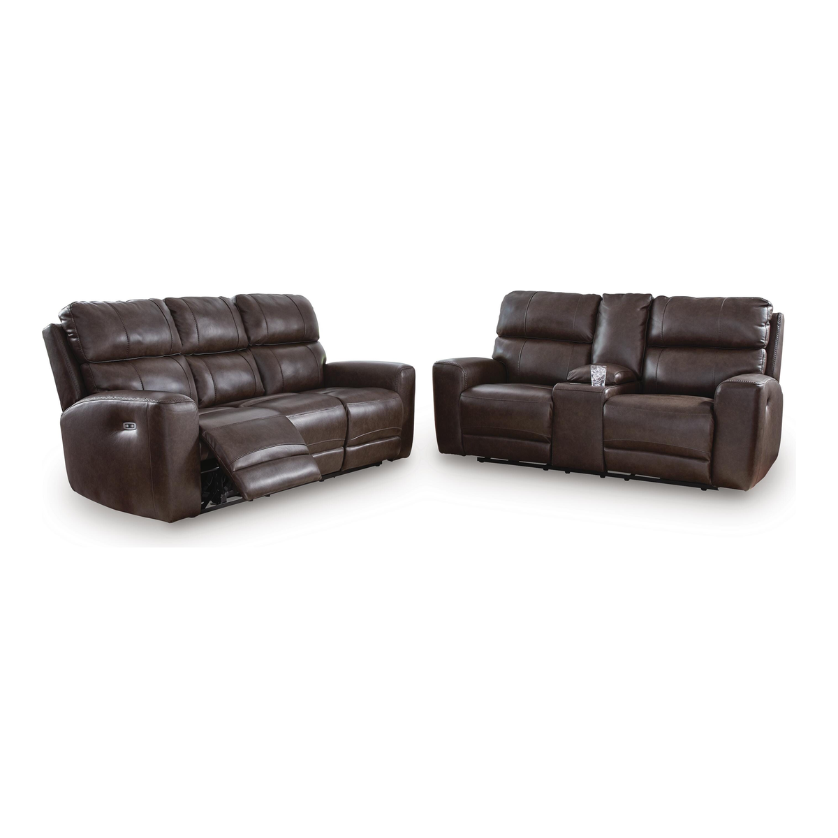 Crossplex Sofa and Loveseat in Smoke