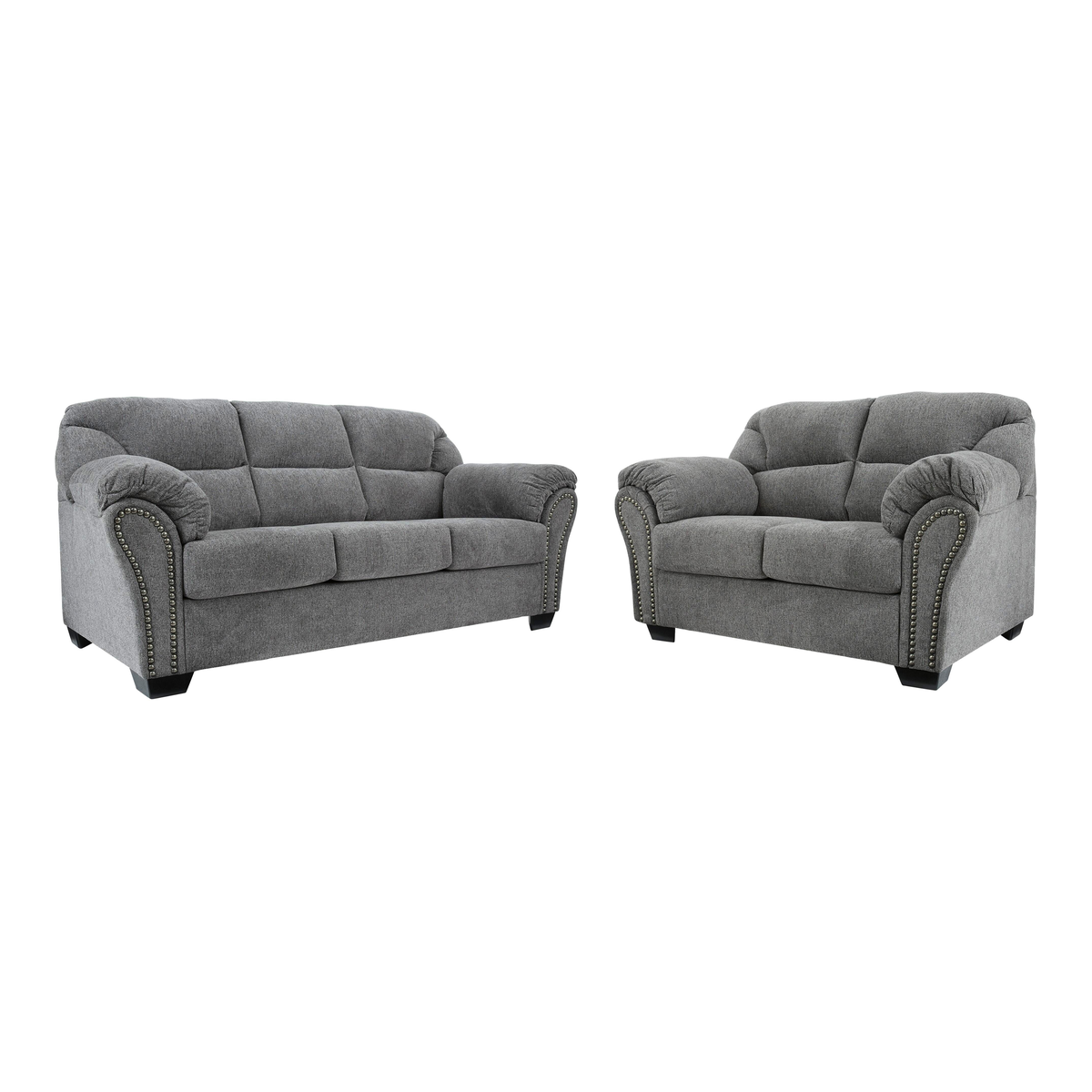 Allmaxx Sofa and Loveseat in Pewter