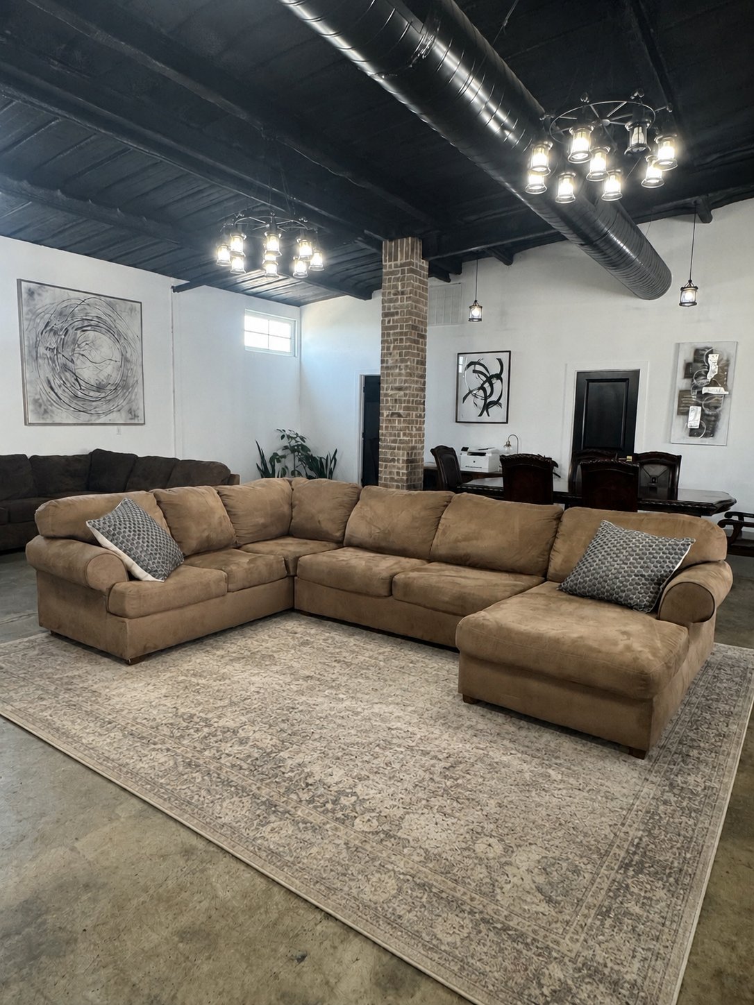 Haverty's Camel U-Sectional with Chaise