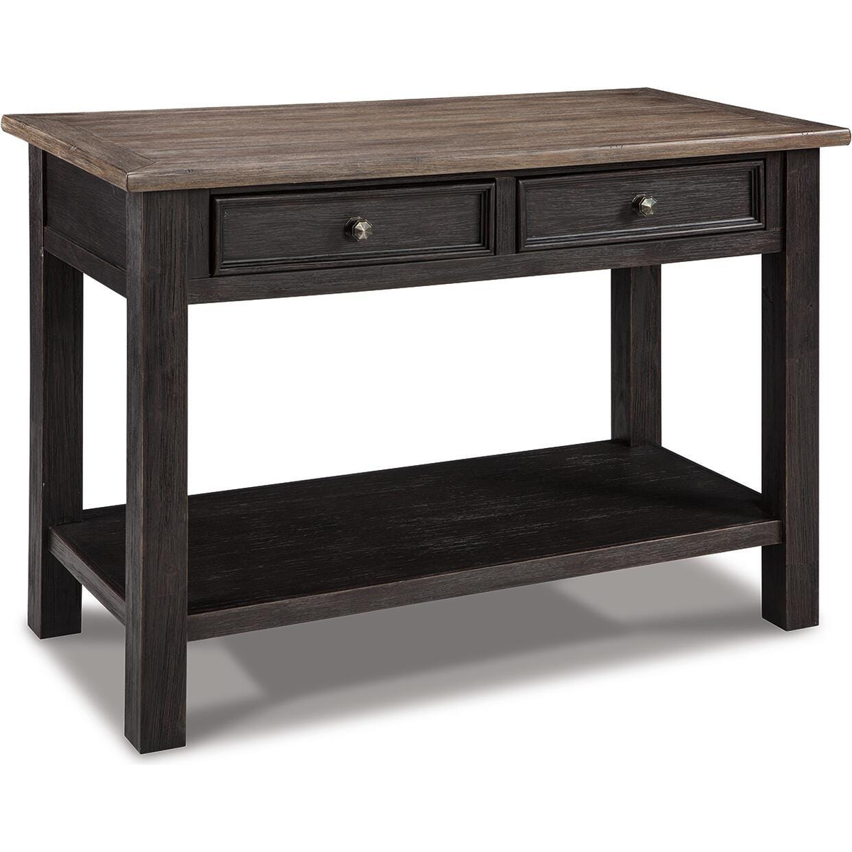 Tyler Creek Sofa Table in Grayish Brown/Black