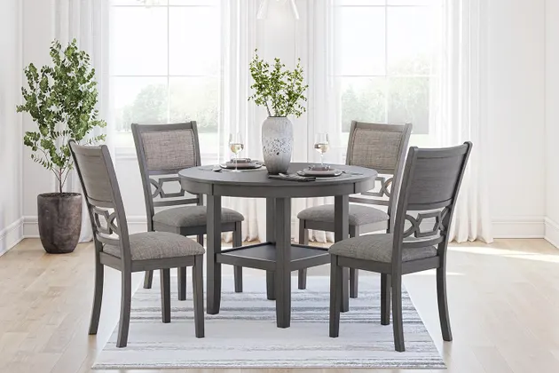 Wrenning Dining Room Table Set (5-Piece) in Gray