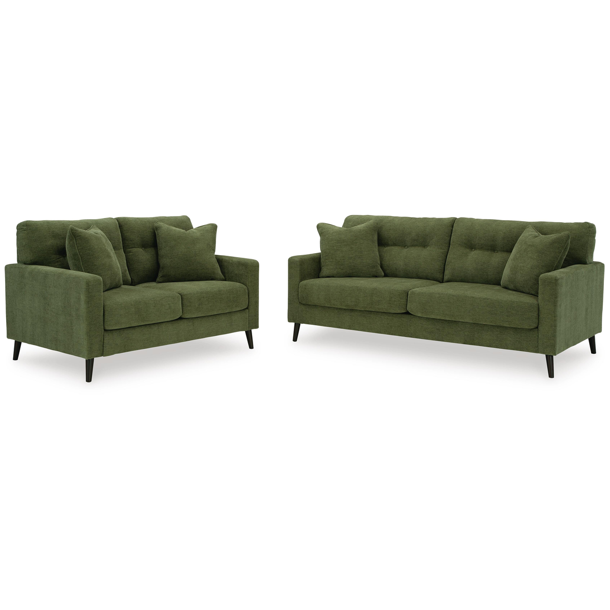Bixler Sofa and Loveseat in Olive