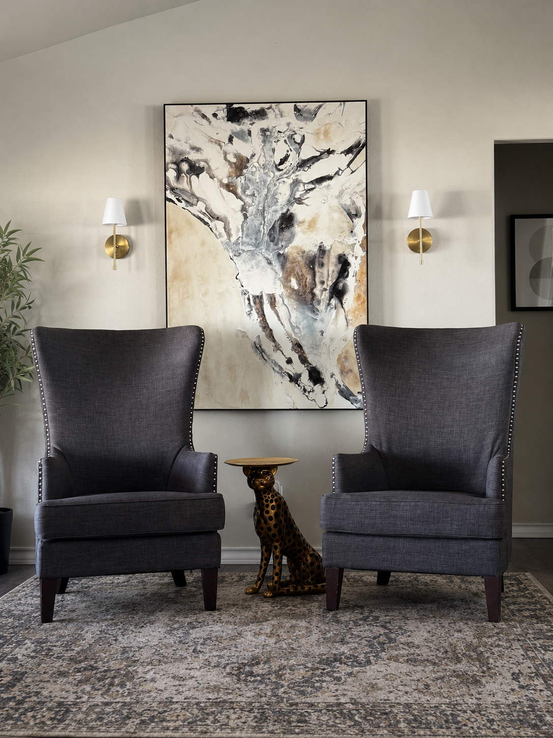 Tall Grey Accent Chairs